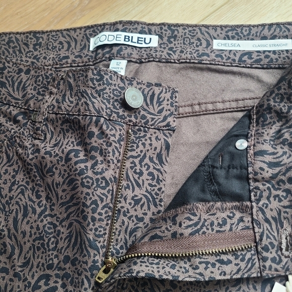 Code Bleu Chelsea Black Patterned Straight Leg Pants NWT - Picture 6 of 10